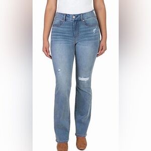 7 For All Mankind Light Blue High Rise Tummyless Boot Cut Jeans sz 14
